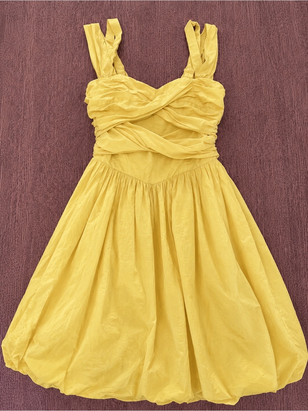 Yellow Ruffle Bodice Dress - Anthropologie